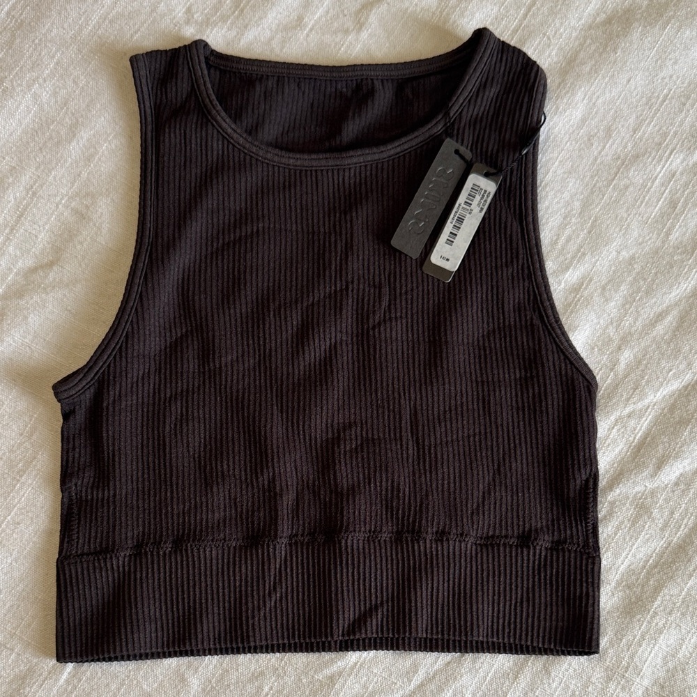 NWT SKIMS Dark Ribbed High Neck Bra